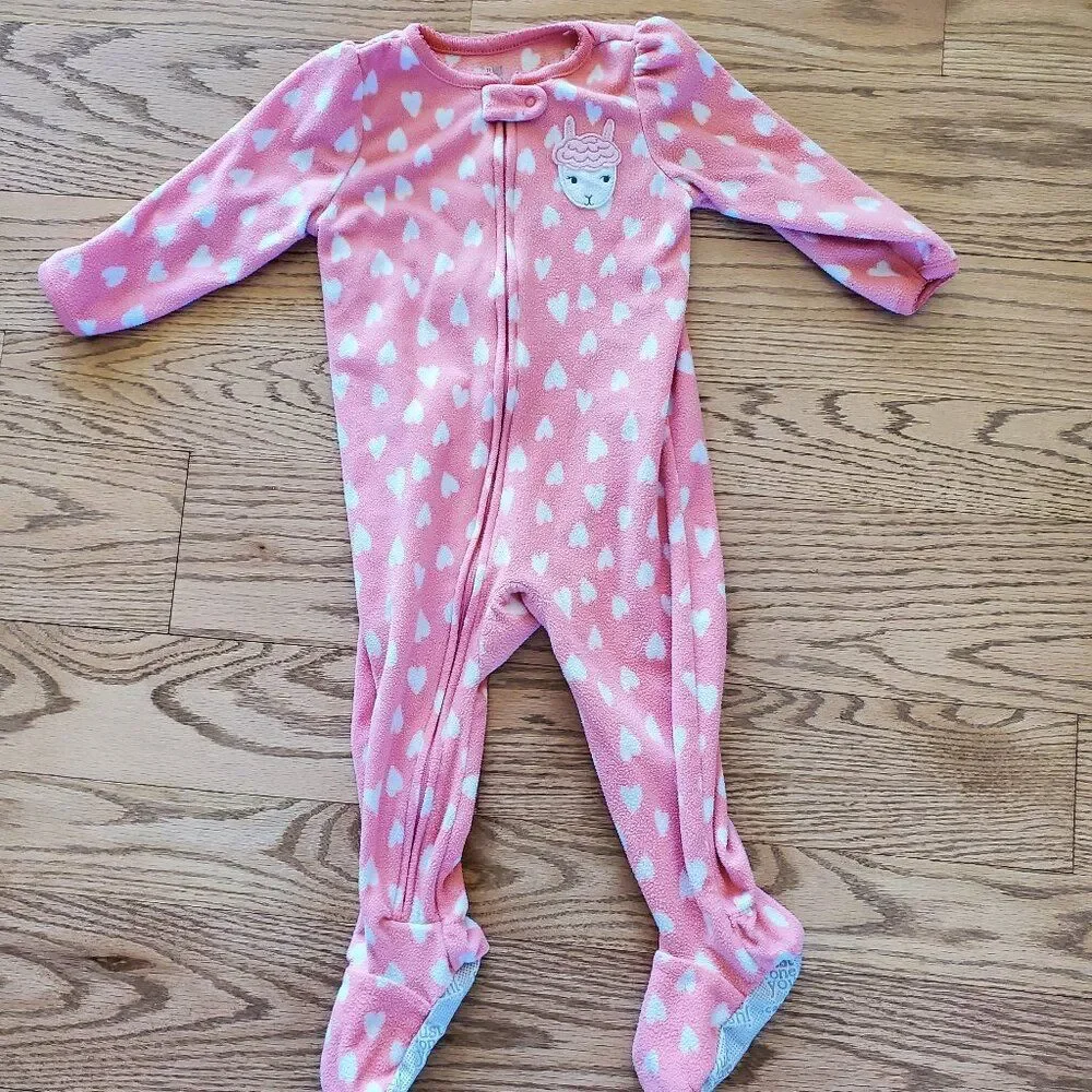 Just One You by Carter's Fleece Footed One Piece Pajama VGUC 18M
